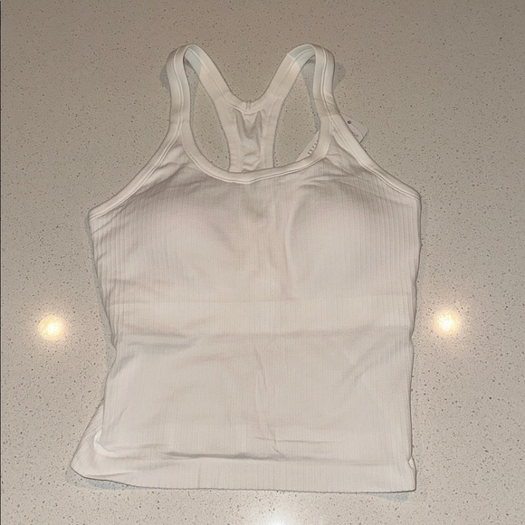 Seamless Racerback Built in Bra Ribbed Tank - Picture 6 of 7
